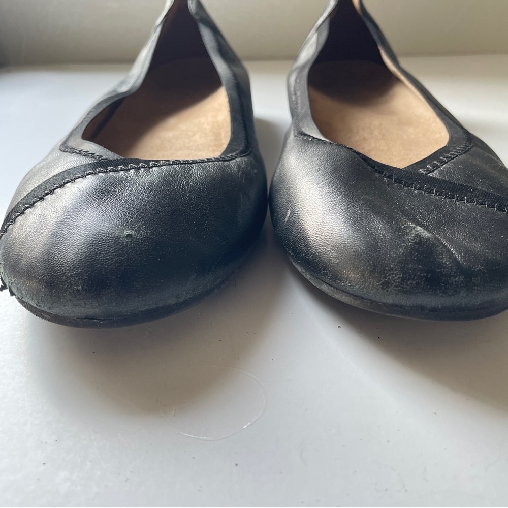VIONIC Caroll Black Leather Orthotic Ballet Flat Comfort Shoe Professional FLAW - Picture 4 of 13